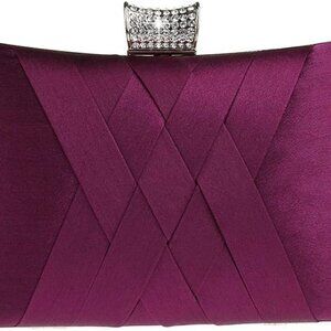 Francesca Retro Vintage Crystal Evening Prom Party Box Clutch Handbag Bag